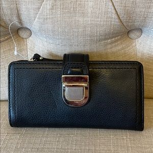 Black faux leather wallet